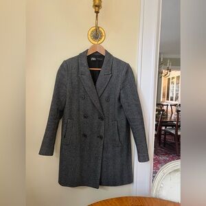 Zara Grey herringbone Coat